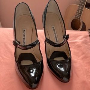 Manolo Blahnik patent leather heels. Fantastic condition.